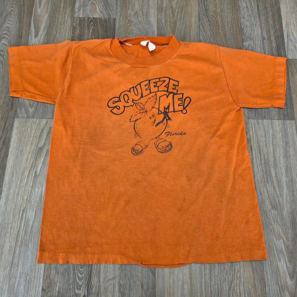 Vintage Florida Orange Squeeze Me T Shirt Kids Large 14-16 USA 80s